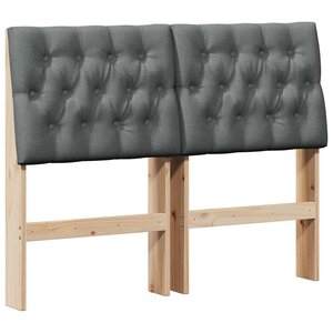 vidaXL Tête de lit capitonnée Gris foncé 120 cm Pin massif