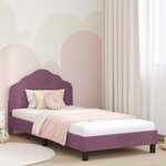 vidaXL Cadre de lit pour enfants avec tête de lit Violet 90 x 200 cm