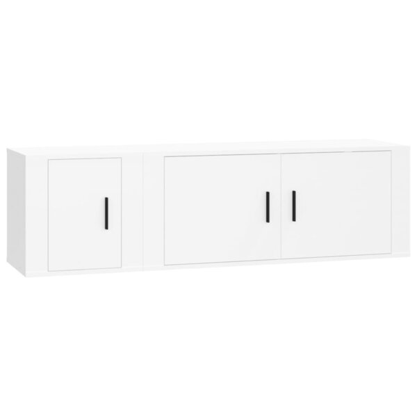 vidaXL Ensemble de meubles TV 2 Pièces Blanc Bois d'ingénierie