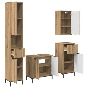 vidaXL Ensemble de mobilier de salle de bain Chêne artisanal