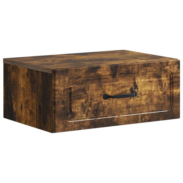 vidaXL Cabinet de chevet mural Chêne fumé 49 x 34 5 x 20 cm