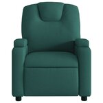 vidaXL Fauteuil inclinable électrique Vert foncé Tissu