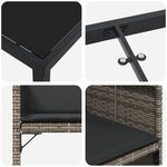 vidaXL Ensemble de salle à manger de jardin 5 pièces avec coussins gris en poly rotin