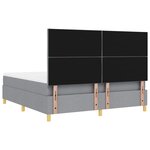 vidaXL Lit à ressorts avec matelas Gris clair 180 x 200 cm tissu