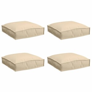 vidaXL Coussin 4 pc Tissu Oxford Beige 40 x 40 x 8 cm
