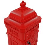 Boîte aux lettres à pilier Aluminium Vintage antirouille Rouge