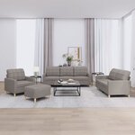 vidaXL Ensemble de canapés 4 Pièces avec coussins Taupe Tissu