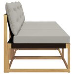 vidaXL Sofa de milieu extérieur Bois d'acacia massif et Textilène
