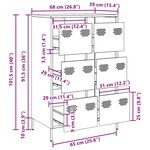 vidaXL Buffet haut rose 68x39x101 5 cm acier