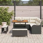 vidaXL Ensemble de canapé de jardin 8 Pièces Noir polyrotin