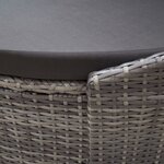 vidaXL Chaise longue d'extérieur avec auvent Résine tressée Gris