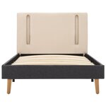 vidaXL Cadre de lit avec LED Crème et gris foncé Tissu 100 x 200 cm
