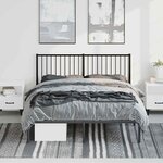 vidaXL Cadre de lit métal sans matelas avec tête de lit noir 150x200cm