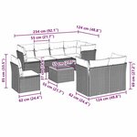 vidaXL Salon de jardin 9 Pièces avec coussins noir résine tressée