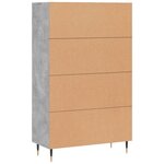 vidaXL Buffet haut gris béton 69 5x31x115 cm bois d'ingénierie
