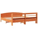 vidaXL Cadre de lit sans matelas cire marron 200x200cm bois pin massif