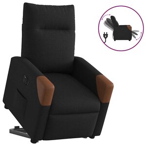 vidaXL Fauteuil inclinable électrique noir tissu