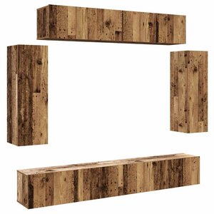 vidaXL Ensemble de meuble TV mural 6 Pièces vieux bois bois d'ingénierie