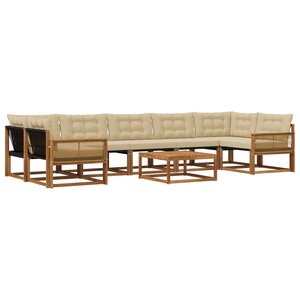 vidaXL Ensemble de canapés d'extérieur 8 Pièces Naturel et Beige