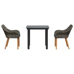 vidaXL Ensemble de salle à manger pour jardin 3 Pièces Gris polyrotin