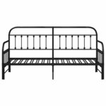 vidaXL Cadre de lit de jour avec tête de lit Noir 75 x 190 cm Acier