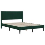 vidaXL Cadre de lit avec tête de lit Vert foncé 140 x 190 cm Velours