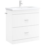 vidaXL Meuble sous lavabo de salle de bain Blanc 78 5 x 37 5 x 81 cm