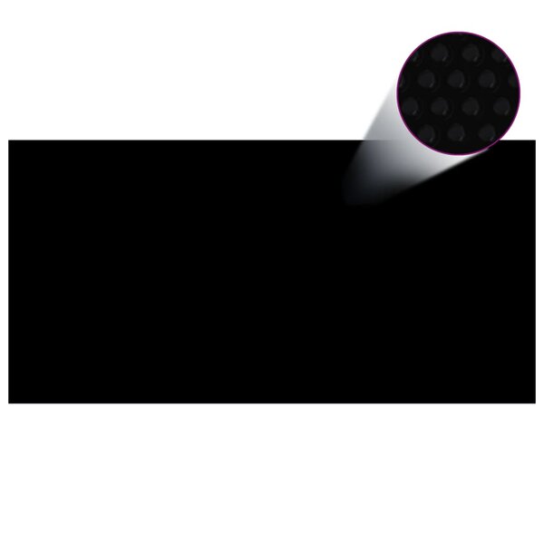 vidaXL Couverture de piscine rectangulaire 1200x600 cm PE Noir