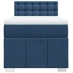 vidaXL Sommier à lattes de lit avec matelas Bleu 100x200 cm Tissu