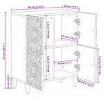 vidaXL Buffet avec porte Blanc 60 x 33 5 x 75 cm Bois de mangue massif
