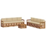 vidaXL Ensembles de canapés avec coussin 9 Pièces Naturel et Beige