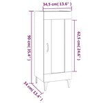 vidaXL Buffet Gris béton 34 5x34x90 cm Bois d'ingénierie