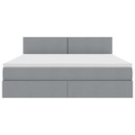 vidaXL Lit de rangement LED avec matelas Gris clair 160 x 200 cm Tissu