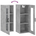 vidaXL Armoire murale gris béton 34 5x34x90 cm