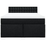 vidaXL Sommier à lattes de lit avec matelas Noir 140x190 cm Tissu