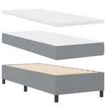 vidaXL Lit avec sommier au style gris clair en tissu