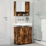 vidaXL Ensemble de mobilier de salle de bain 2 Pièces Chêne fumé
