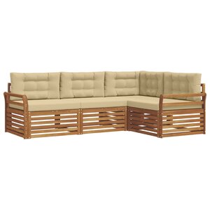 vidaXL Ensemble de canapés d'extérieur 4 pc Naturel et Beige