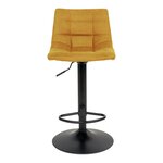 2 chaises de bar en microfibre jaune moutarde avec pieds noirs