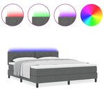 vidaXL Lit à ressorts avec matelas Gris foncé 180 x 200 cm tissu