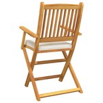 vidaXL Chaise pliante avec coussin Pliant 6 Pièces Blanc 49 x 57.5 x 92cm