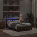 vidaXL Cadre de lit Chêne artisanal 135 x 190 cm Bois d'ingénierie