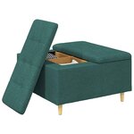 vidaXL Pouf de rangement avec coussin Vert foncé 80 x 80 x 45 cm tissu