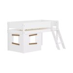 Flexa WHITE Lit mi-hauteur echelle inclinee & facades Lit Cabane Blanc