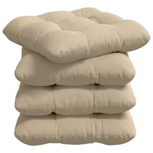 vidaXL Coussins de siège 4 Pièces Crème 45 x 45 cm Tissu en microfibre