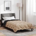vidaXL Duvet d'hiver Noir et Taupe 220 x 155 cm Microfibre