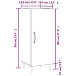 vidaXL Buffet Chêne marron 34 5x34x90 cm Bois d'ingénierie