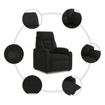 vidaXL Fauteuil inclinable noir tissu microfibre