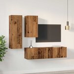 vidaXL Ensemble meuble TV 4 Pièces Bois ancien 30 5 x 30 x 90 cm