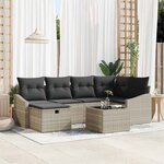 vidaXL Ensemble de canapé de jardin 7 Pièces Gris clair 55 x 62 x 69 cm